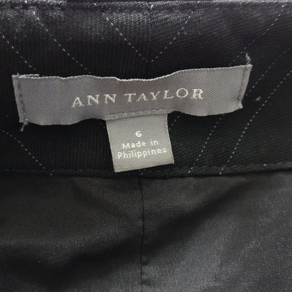 Ann Taylor Wool Blend Pinstripe Trousers Black Size 6 - Picture 3 of 11